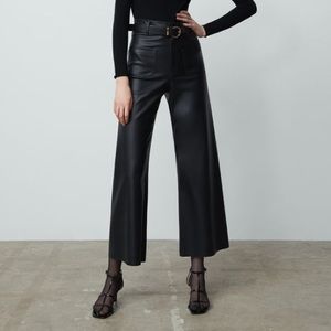 ZARA NWOT Marine Straight Leather Pants